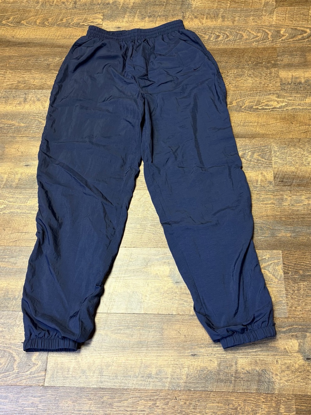 Vintage 90s Nike Jersey Lined Windbreaker Track Pants Men’s Large Blue Zip Ankle